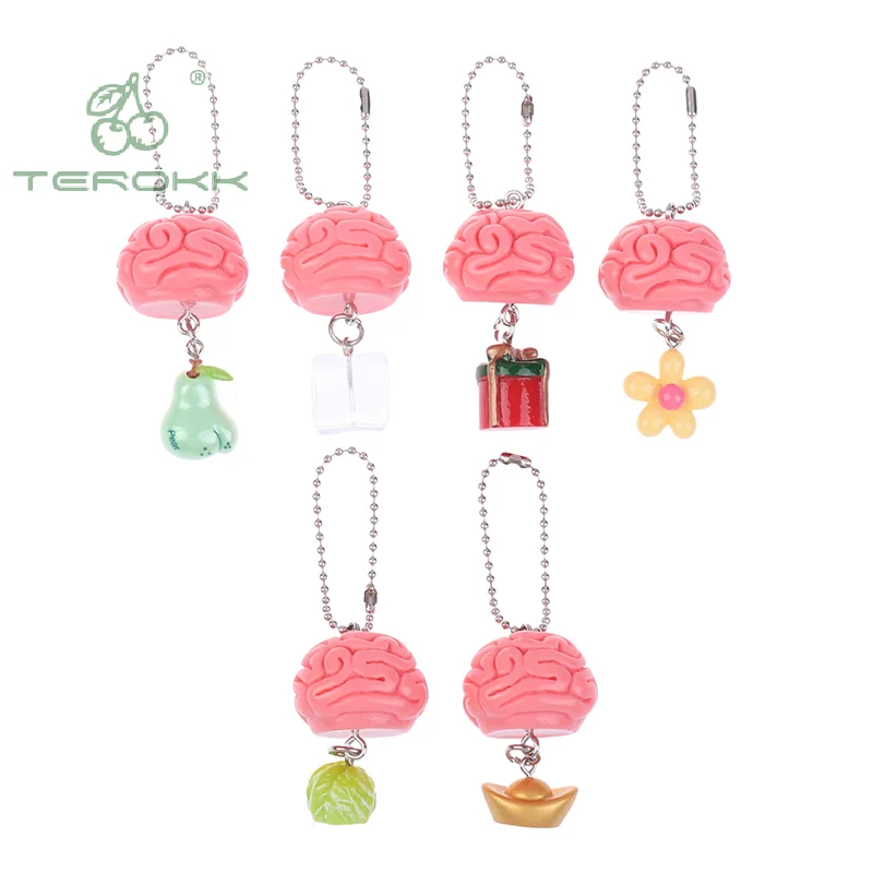 Креативный брелок с любовным мозгом готический забавный держатель для