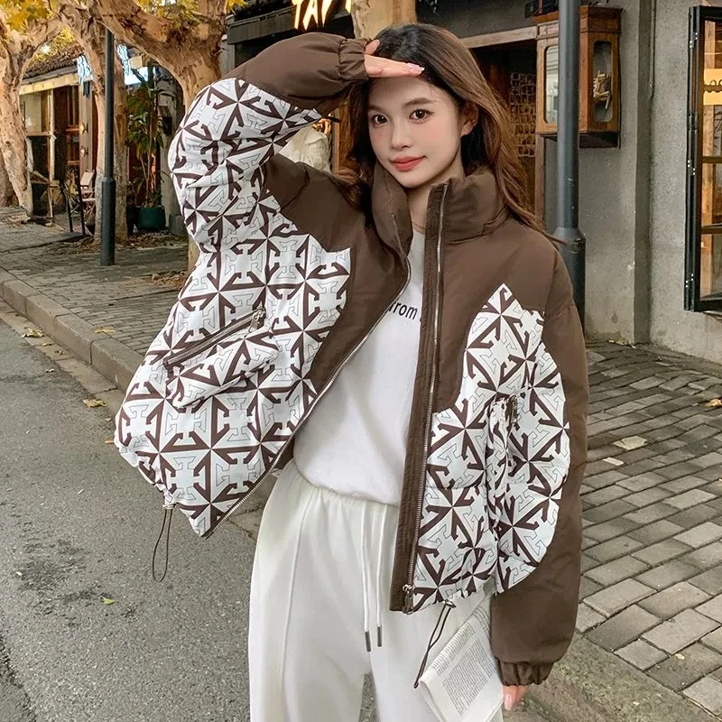 Пальто-парка модная куртка на гагачьем пуху с хлопковой подкладкой 2024 зимнее