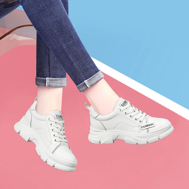 Кроссовки из натуральной кожи обувь для треккинга новая женская на толстой