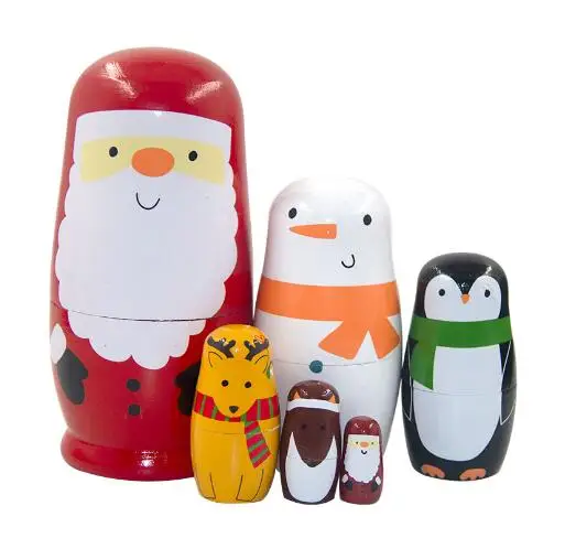 

Рождественские куклы, 6 шт., набор матрешек, куклы, Рождественский Снеговик, ручная работа, детские подарки на день рождения