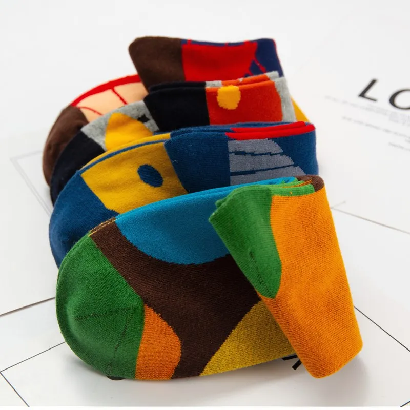 Men's new deodorant medium tube socks four seasons high quality pure cotton socks fashion leisure color cotton socks gifts