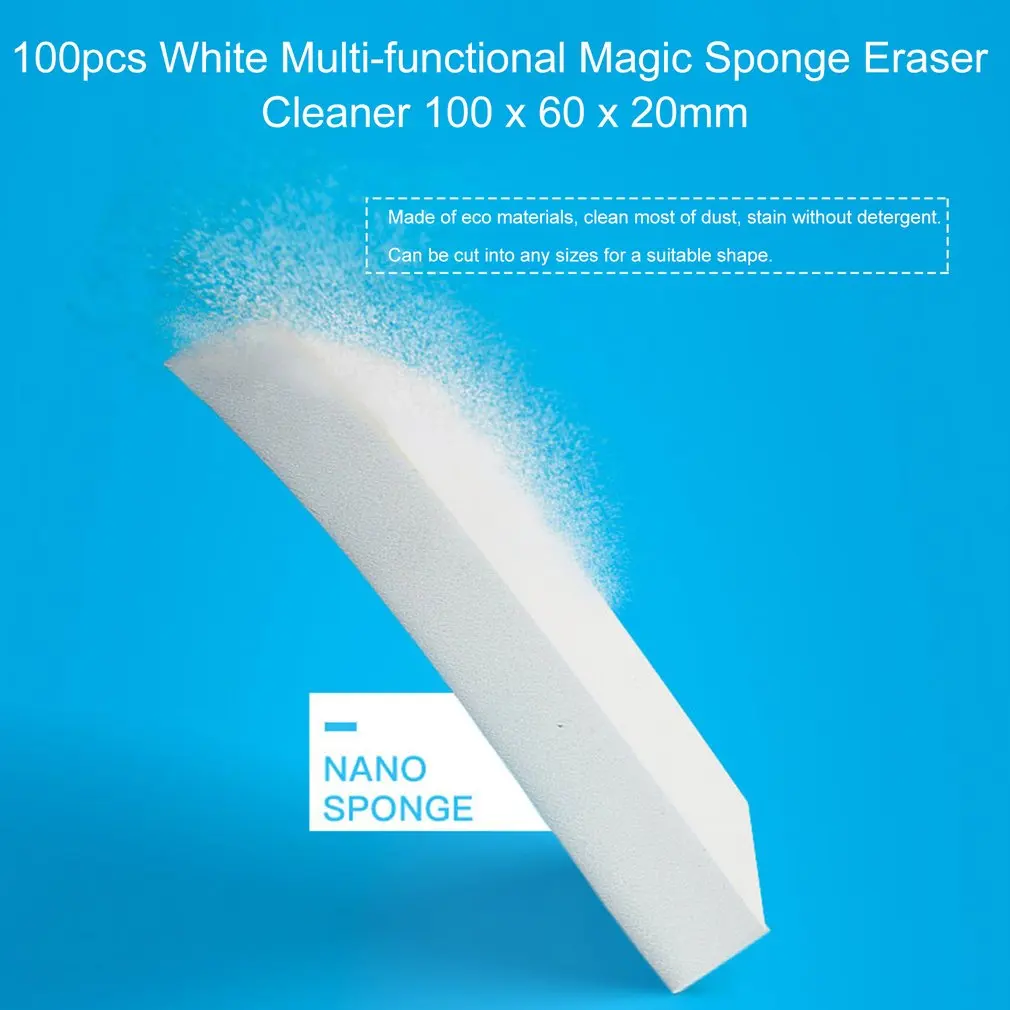 

100pcs White Multi-functional Magic Sponge Eraser Cleaner 100 x 60 x 20mm HY99