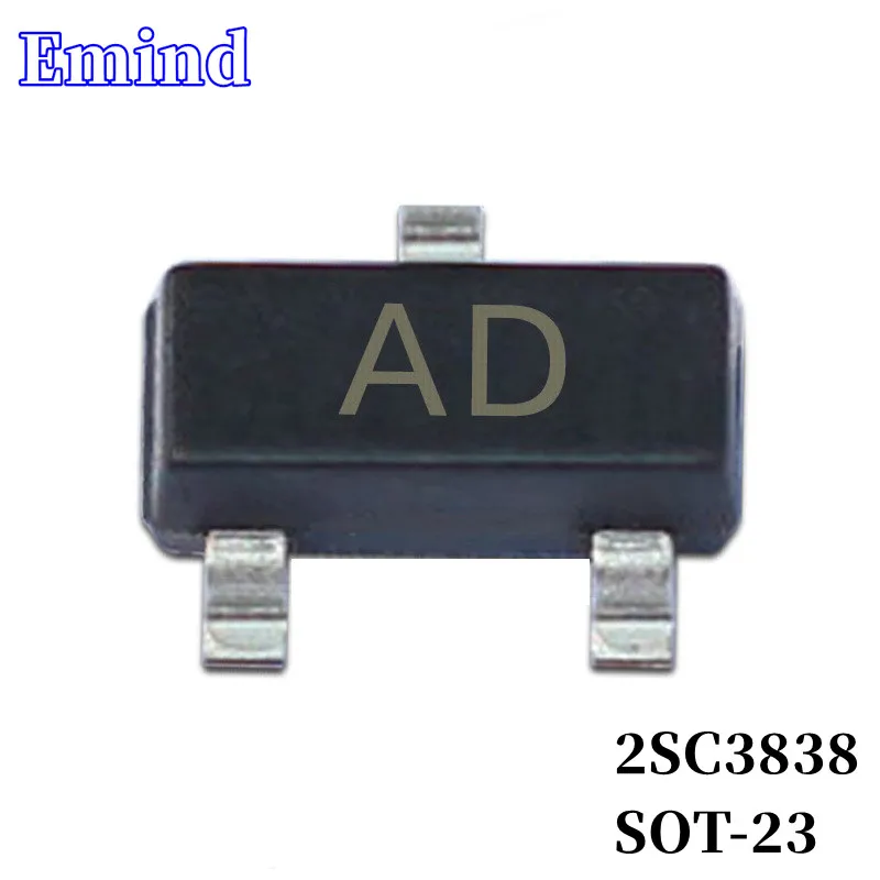 500/1000/2000/3000Pcs 2SC3838 SMD Transistor SOT-23 Footprint AD Silkscreen NPN Type 11V/50mA Bipolar Amplifier Transistor