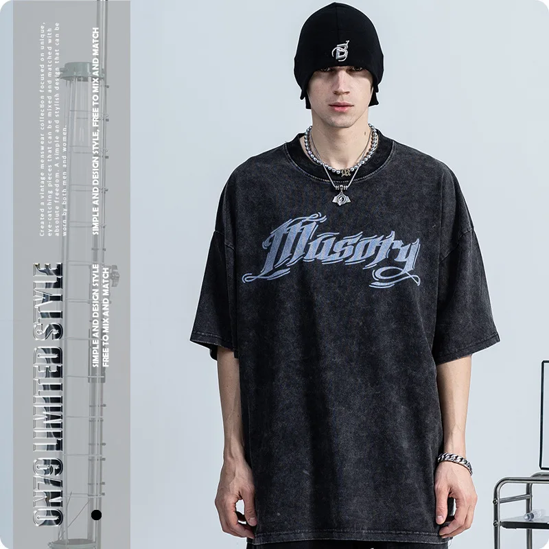 

Hip Hop Men Streetwear T Shirt Gothic Vintage Letter Print T-Shirt 2022 Harajuku Cotton Casual Summer Short Sleeve Tshirt White