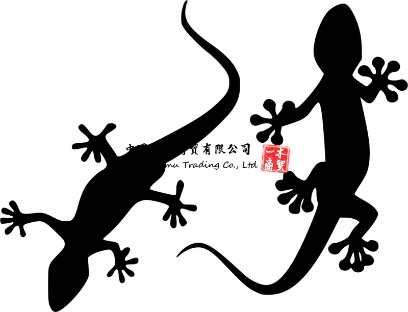 Автомобильная наклейка GECKO x 2, виниловая, стикер для дрифта, евро, DUB, племенная ящерица черная