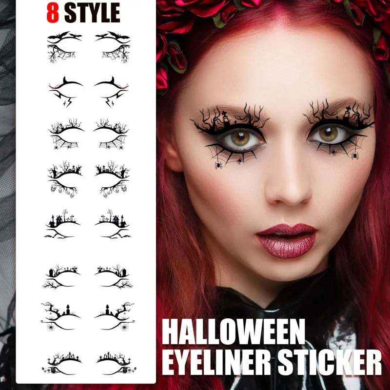 

4pc/Set Eye Shadow Tattoo Temporary Tattoos Sticker Women Halloween Party Eye Makeup Stickers Face Waterproof Fake Tatto Eye Art