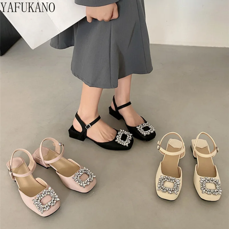 

Сандалии в сказочном стиле с квадратным носком, босоножки Мэри Джейн на толстом каблуке, с квадратной пряжкой, обувь для вечеринки и выпускного вечера, французский дизайн