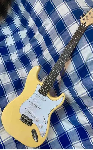 

China guitar factory custom st yellow Guitar Rosewood fingerboard Electric Guitar Real photo Top quality in stock E918