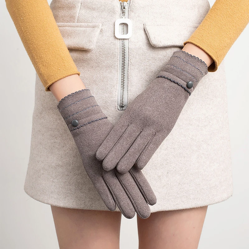

Осенне-зимние женские тонкие флисовые Непродуваемые сохраняющие тепло сенсорные перчатки для активного отдыха езды на велосипеде и вождения ветрозащитные элегантные эластичные перчатки