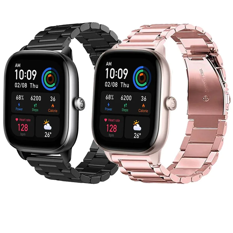 Ремешок из нержавеющей стали для Amazfit GTR/Stratos/GTS 4 3 2 сменный Браслет BIP 5/GTR 22 мм 20