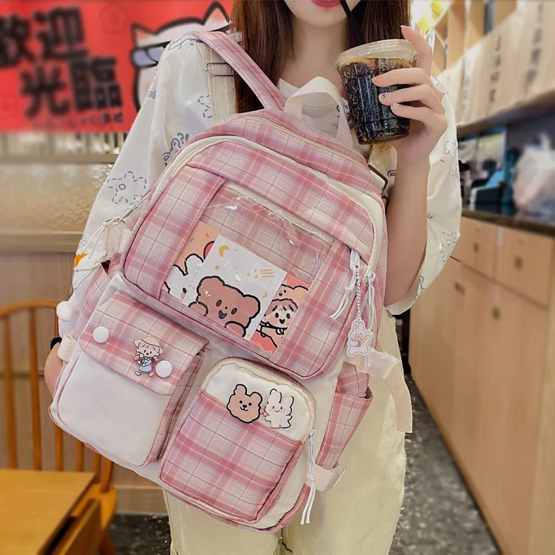 Фото Вместительный нейлоновый рюкзак в корейском и японском стиле Модная