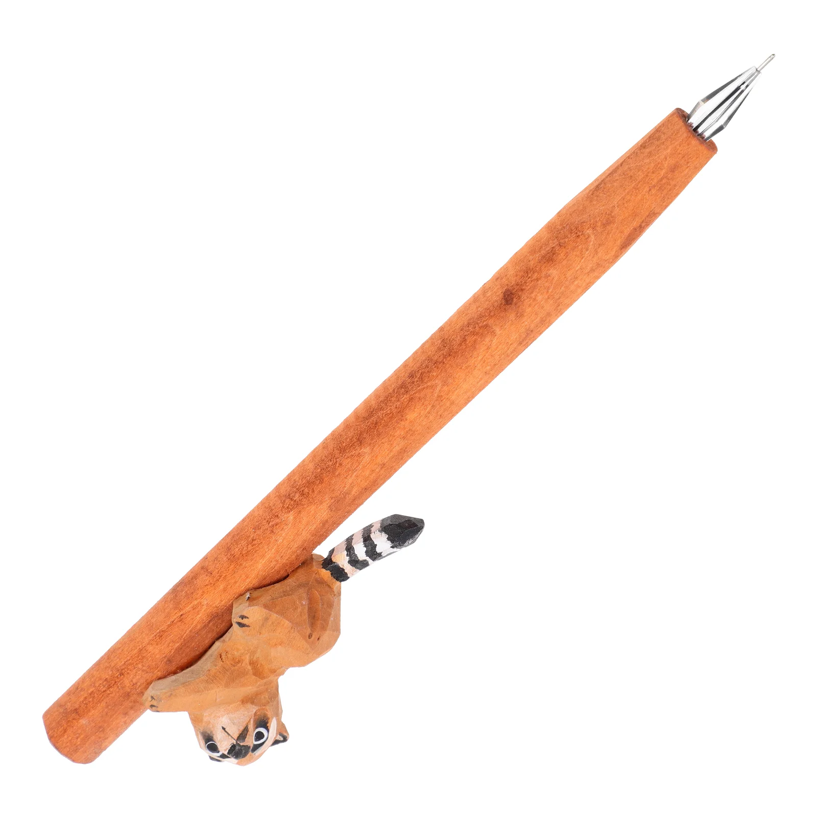 

Pen Pens Ballpoint Pointwritingkids Raccoon Toy Party Decorative Wood Prop Student Animals Decoration Woodenportable Carving