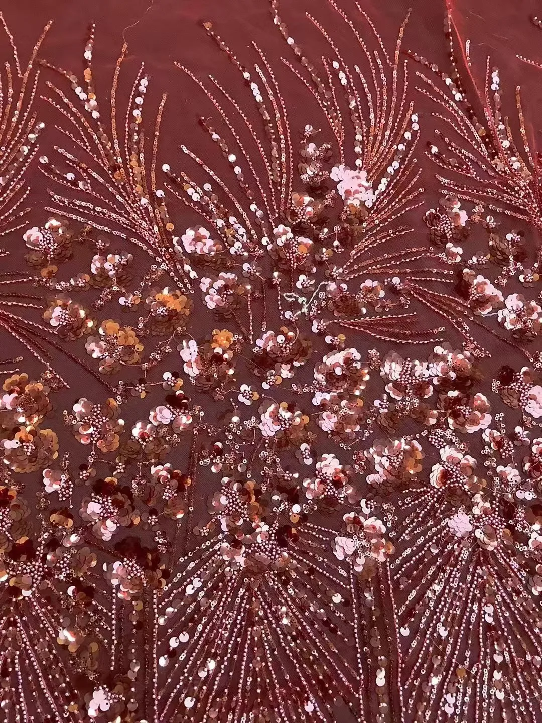 Новая Изысканная Кружевная Сетка с бусинами блестками и цветочной вышивкой