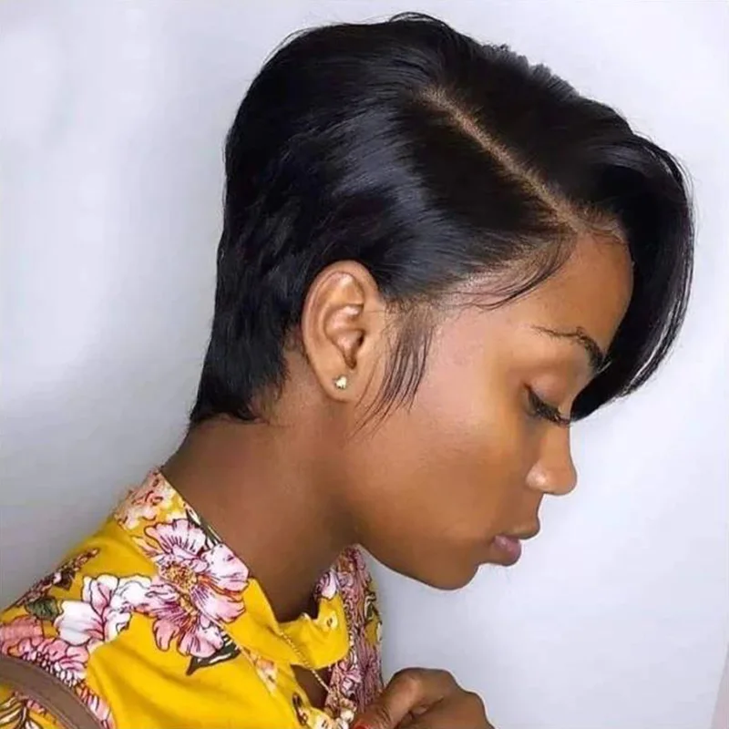 T Part Pixie Cut Short Bob Wigs Human Hair Lace Frontal Wig  For Black Women  Brazilian Hair Wigs Cheap Wigs Natural Headline
