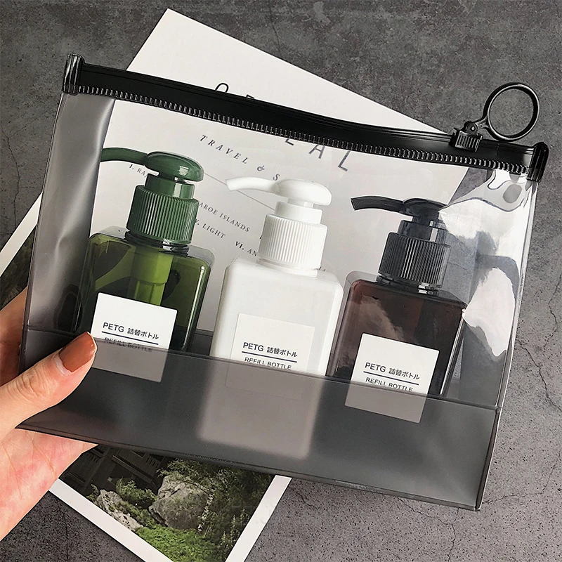 

3pcs Soap Dispenser Bottle Bathroom Shampoo Bottle Press Type Lotion Body Soap Empty Bottle Set Travel Tools 100ML/150ML