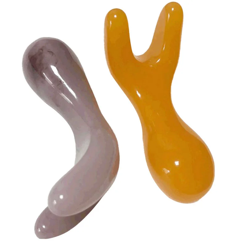 

Natural Rose Quartz Stone Gua Sha Face Neck Body Gua Sha Board Massager Improve Blood Circulation Nose Spine Acupoint Massager