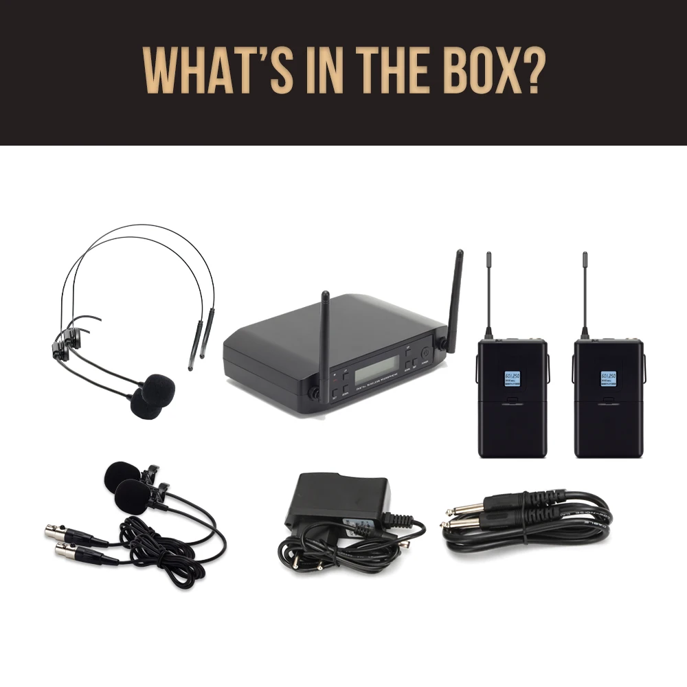 Беспроводной профессиональный микрофон HISINGWELL настраиваемый УВЧ с зажимом для