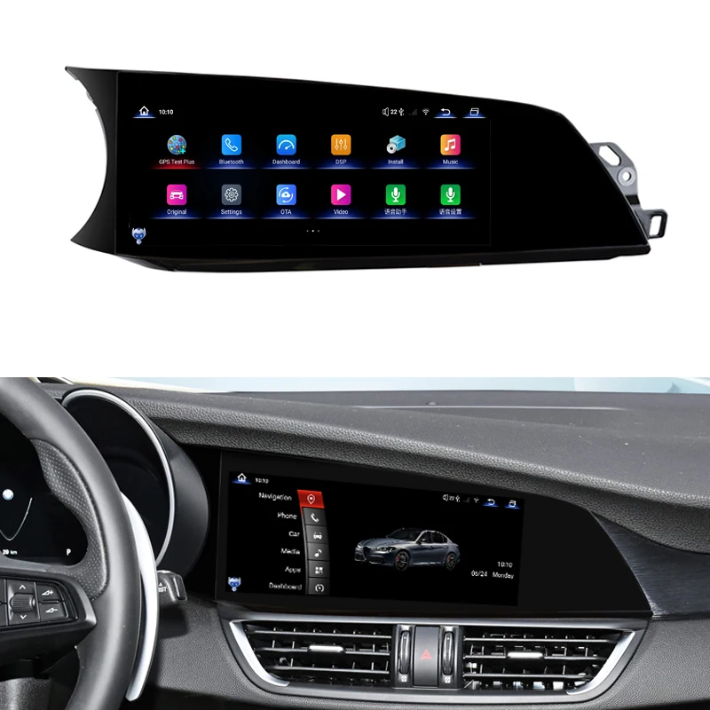 Фото Автомагнитола 1920*720p HD с Snapdragon 668, Carplay и навигацией для Giulia, Android 13, экран 2017-2020 №5