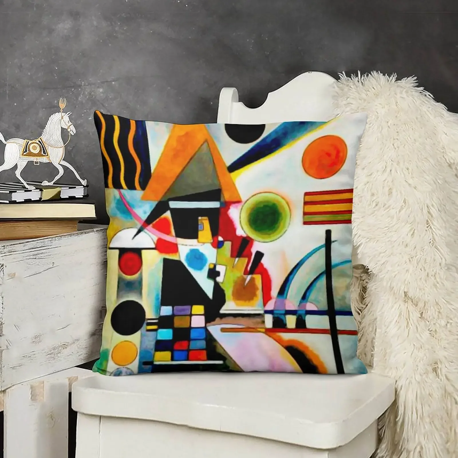 Кандинский - качающаяся декоративная подушка рождественская для дома клетчатая