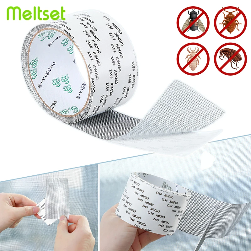 

Window Screen Repair Tape Anti Mosquito Net Broken Holes Fix Patch Waterproof Self-adhesive Anti-Insect Mesh Repair Tape