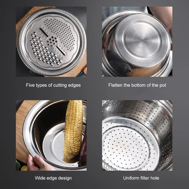 Многофункциональная тёрка из нержавеющей стали чаша для слива промывки