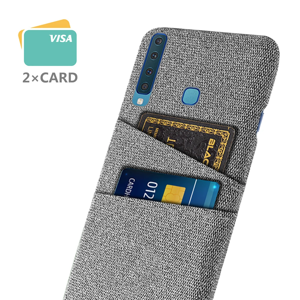 

For Fundas Samsung A9 2018 Case 6.3" Dual Card Fabric Cloth Luxury Business Cover For Samsung Galaxy A9 2018 9 A A9 A9S A920