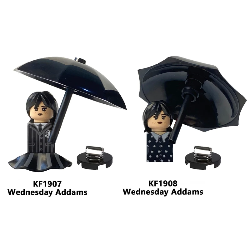 

1pcs MOC Addams Anime Wednesday Buliding Blocks Bricks Mini Action Figures Heads series Educational Kids Toys Birthday Gifts