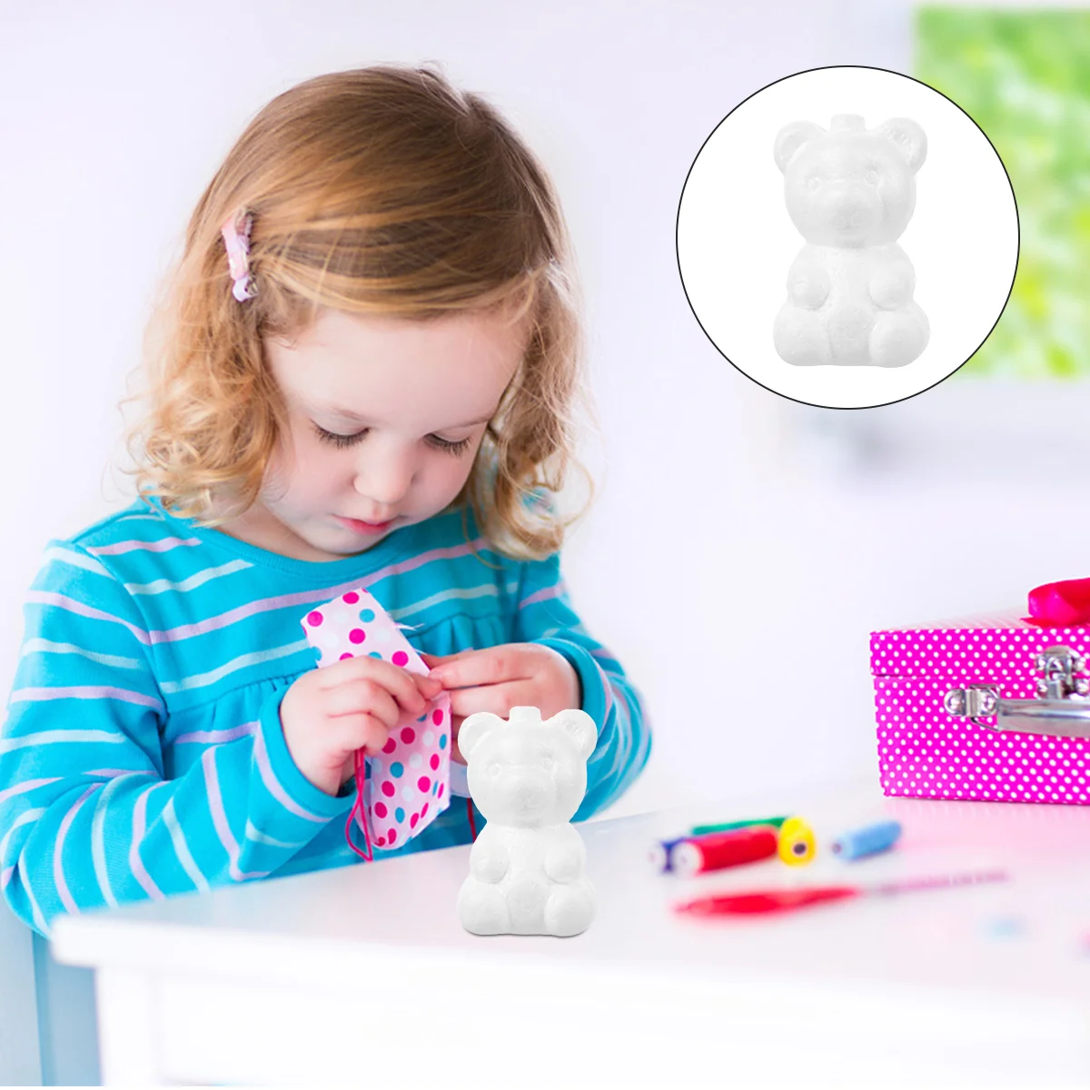 

20 Pcs Bubble Bear Stencils Kids Simple DIY White Decorations Chic Flower Arrangements Fun Decors Foam Lovely Supplies Toddler