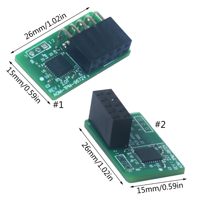 МОДУЛЬ TPM AOM-TPM-9672V TPM2.0 с 10 контактами для наблюдения (зеленый)