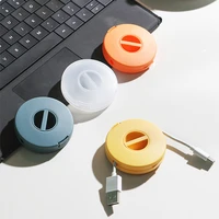 cable container round wire winder box portable phone data cable storage box case usb charger holder wire management box new
