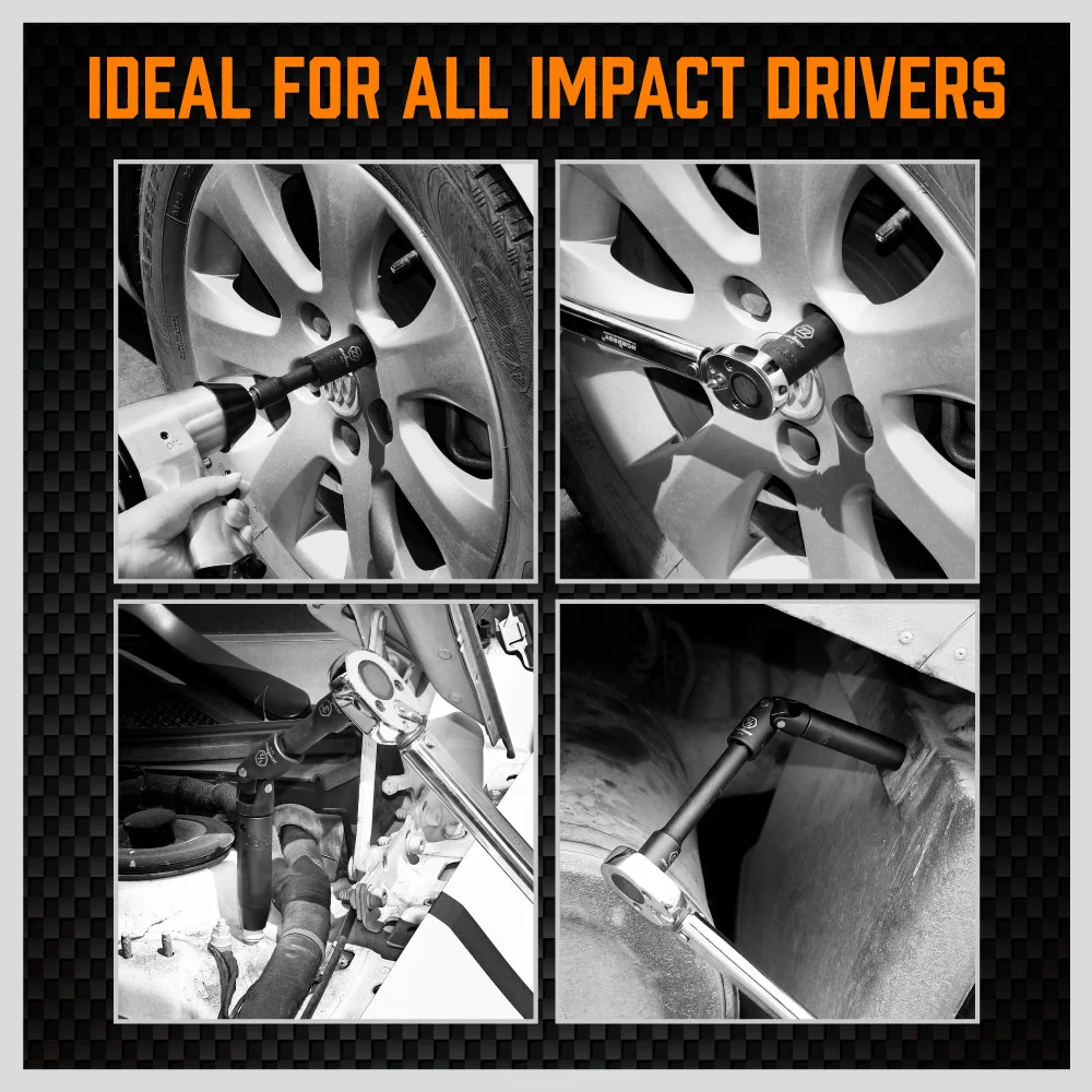 19 шт. набор ударных розеток 1/2 дюйма с адаптерами и удлинителями