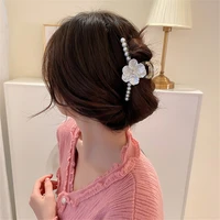 south korea imitation crystal shell imitation pearl hair clip fashion back of the head grab fresh temperament hair accessories