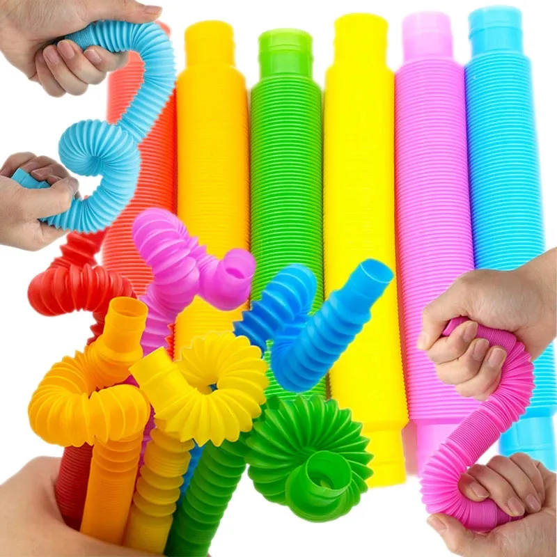 Pack Of Pop Tube Autism Sensory Fidget Toys Anti Stress Funny Gifts For Kids Tubos Sensoriales Para Niños Kinder Spielzeug