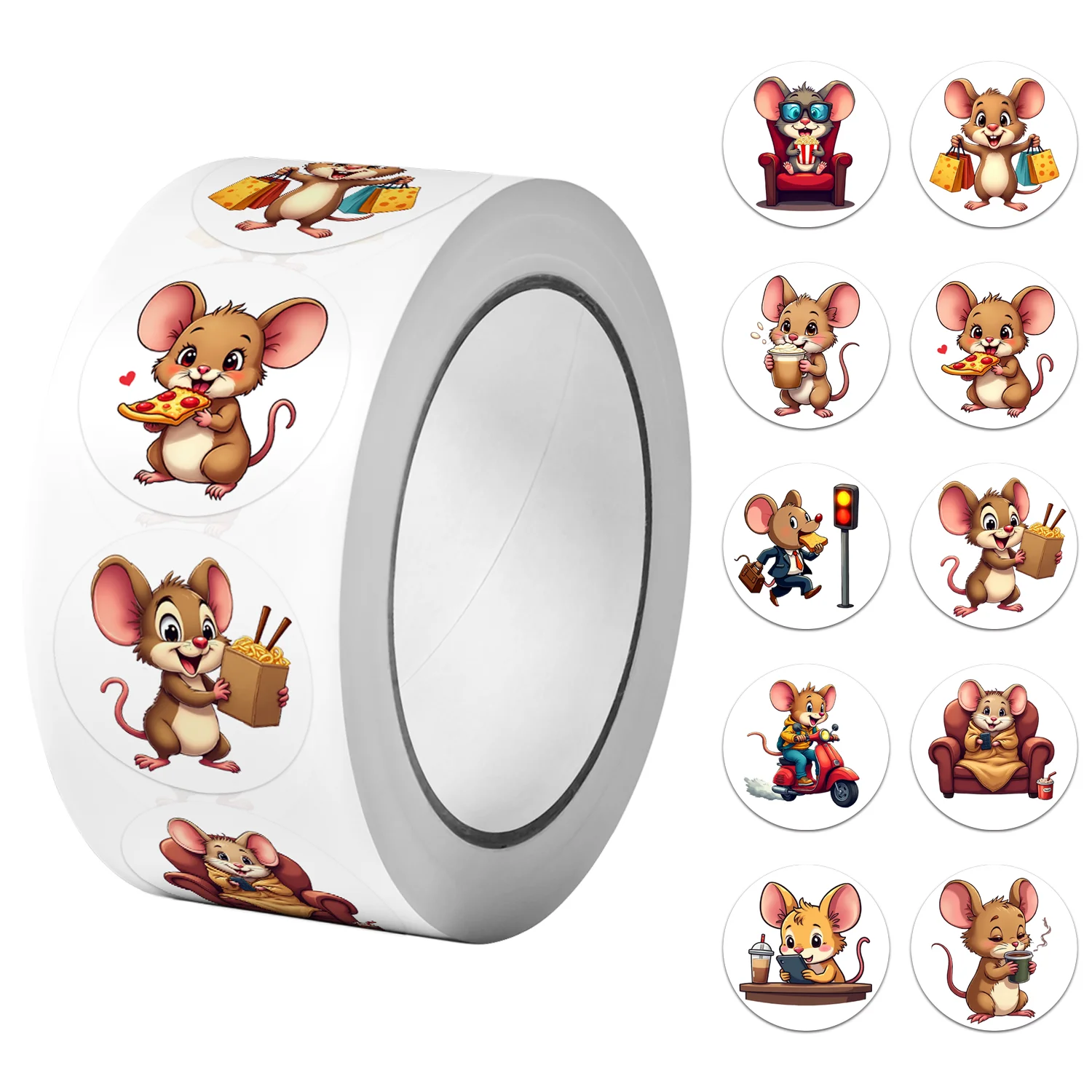 

Набор стикеров "Счастливая жизнь" с городскими мышками