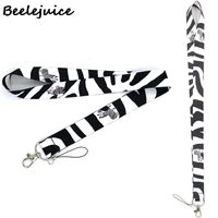 zebra pattern neck keychain necklace webbings ribbons anime cartoon neck strap lanyard id badge holder keychain lanyards gifts