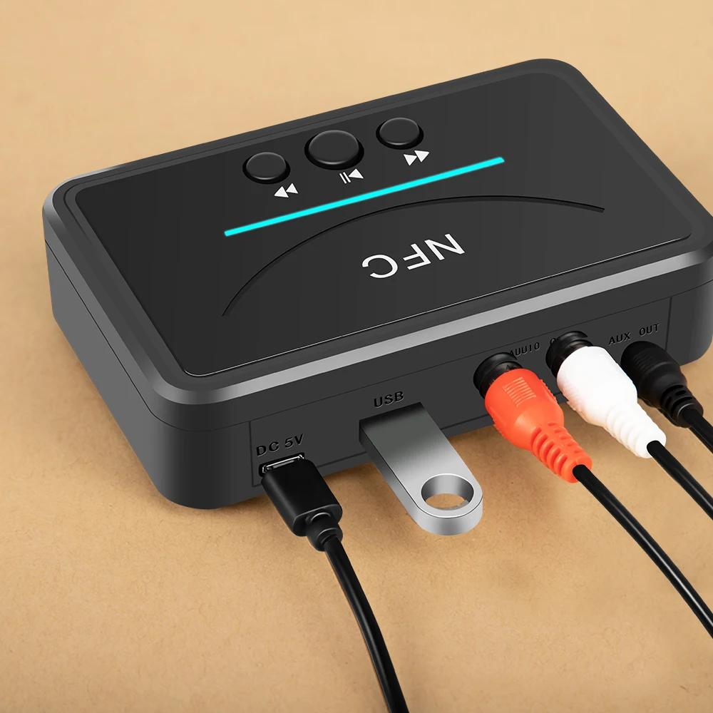 Bluetooth 3 5 беспроводной аудиоприемник с функцией NFC AUX ММ USB Смарт-воспроизведение