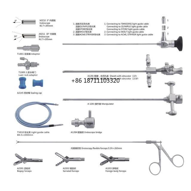 Эндоскоп профессиональный поставщик Урология 0 градусов 30 205 мм комплект