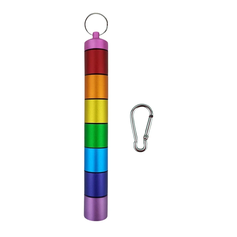 

Portable Pill Case Keychain, Metal Pocket Pill Boxes For Purse,Mini Pill Organizer Container For Outdoor Camping Travel