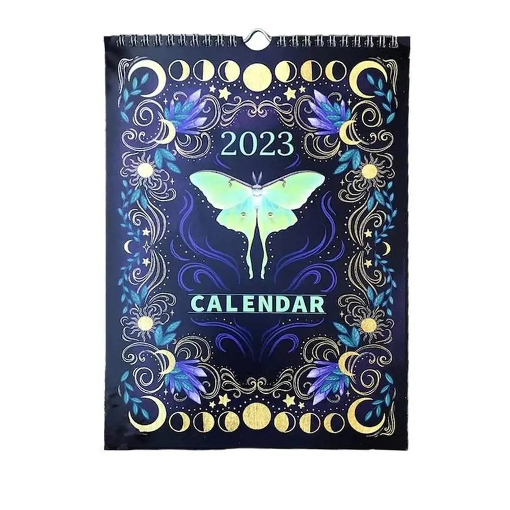 

Креативный настенный календарь 2023 года с лунным лесом, дневник, обучение работе, ежедневный календарь, планирование времени, Настенный деко...
