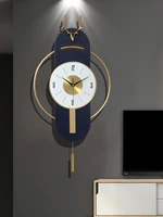 Wall Clock Modern Design Swinging Living Room Wall Watch Simple Iron Hanging Clocks Home Wall Decoration Watches Wall Stickers