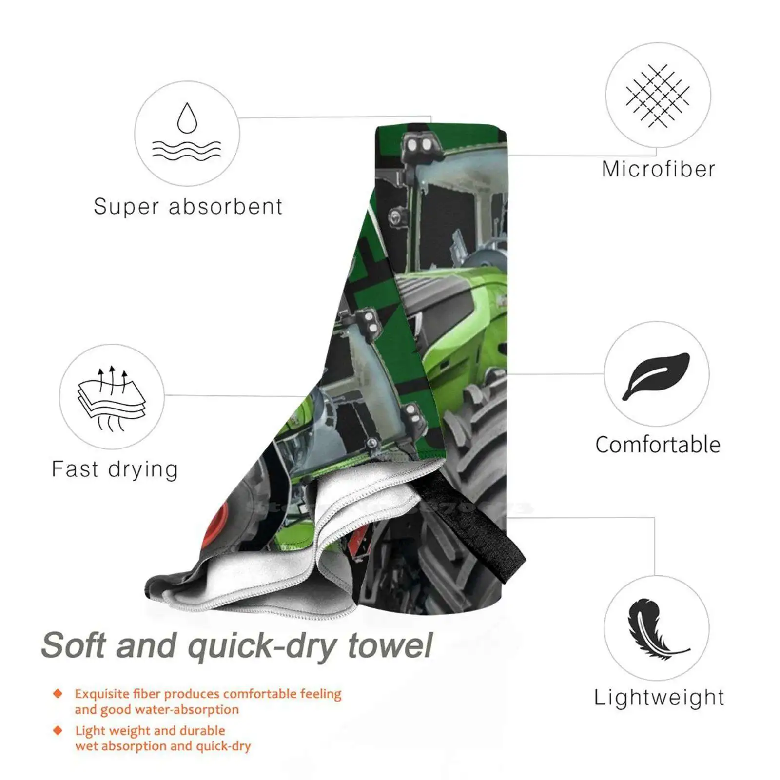 Фото Немецкие Тракторы Fendt, полотенце с 3D принтом, спортивное мягкое полотенце, немецкие Тракторы Fendt, винтажное немецкое полотенце №3
