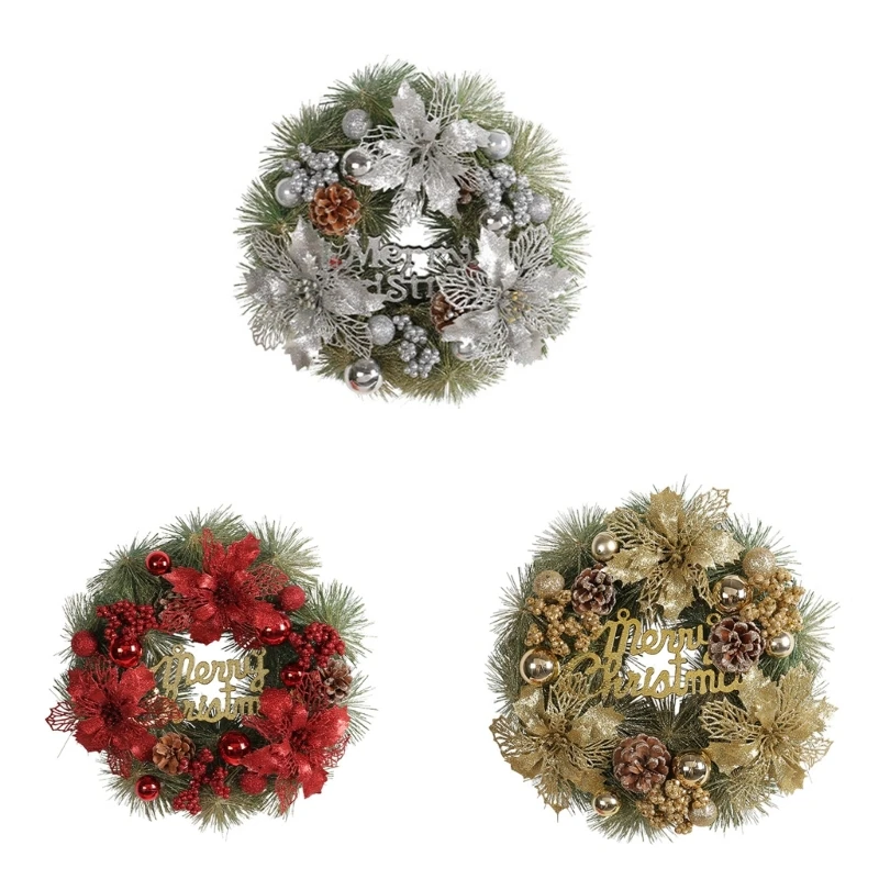 

Festive Christmas Wreath for Front Door Artificial Winter Holiday Decoration