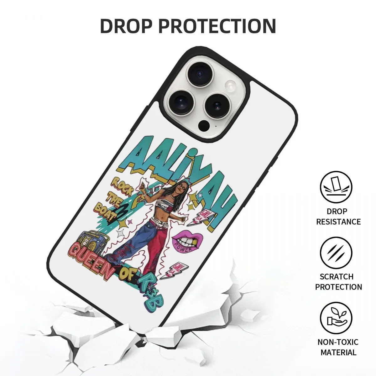 Фото Чехол для телефона Humor Aaliyah Muisc для iPhone 15 Pro Max, мягкий чехол из ТПУ №5