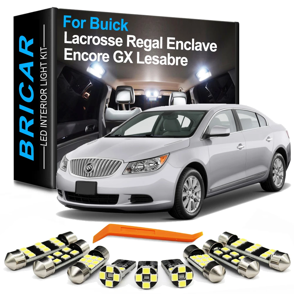 

Bricar Interior LED Light Kit For Buick Lacrosse Regal Enclave Verano Encore GX Lucerne Century Lesabre Rendezvous Park Avenue