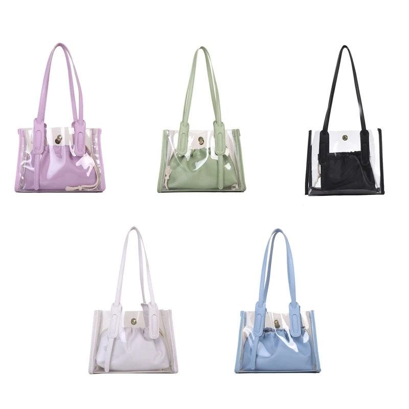 

28GD Trendy Handbag Casual Daily Wear 2-in-1 Women Zipper Change Leisure Jelly Bag