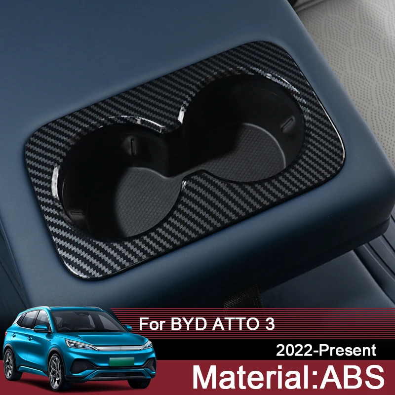 

For BYD ATTO 3 2022-Present ABS Car Styling Internal Rear Water Cup Holder Frame Sequins Protective Stickers Auto Accessories