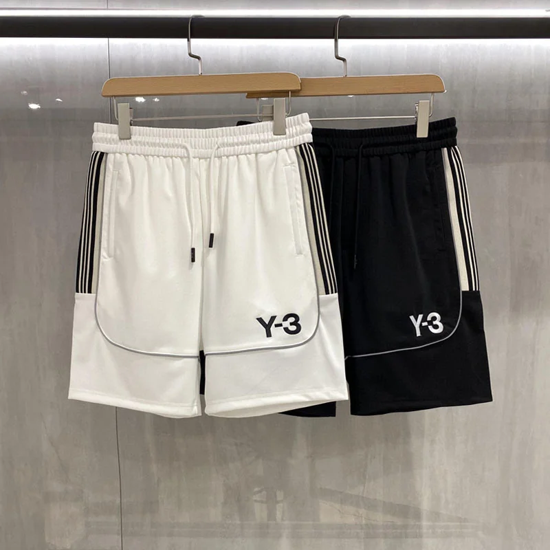 

Yohji Yamamoto Y-3 Embroidered Reflective Line Casual Shorts Men's and Women's Summer Cotton Y3 Sports Quarter Pants