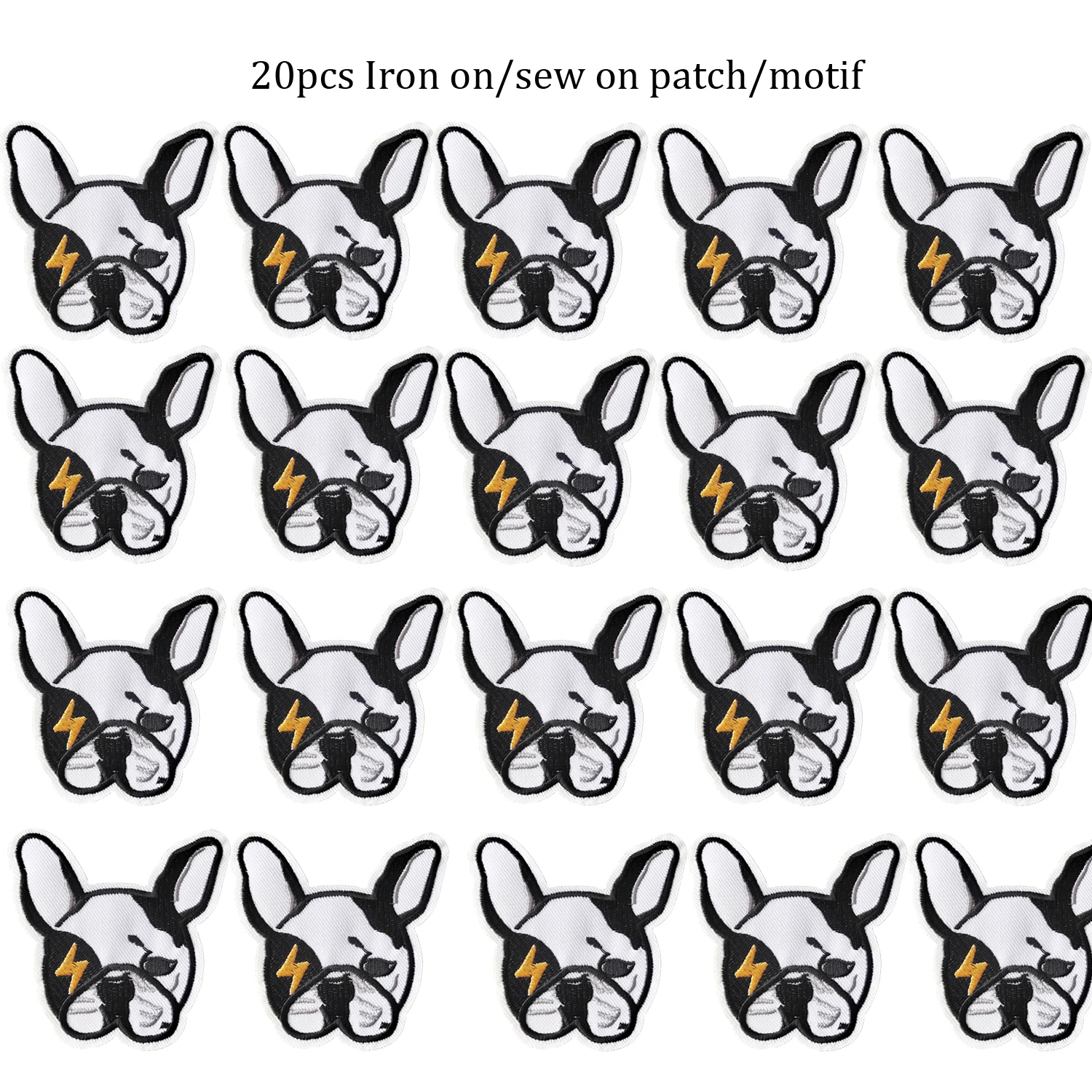 10 шт. вышивка в виде бульдога