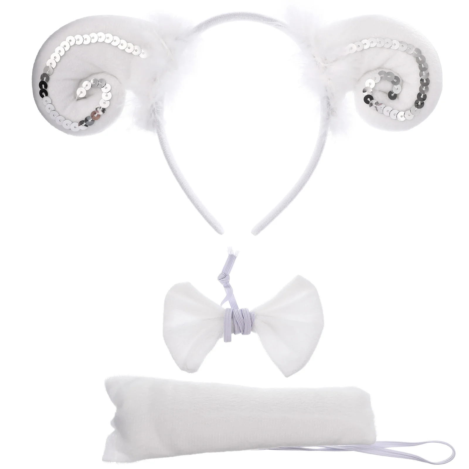 

Sheep Headband Costumes Kids Cosplay Accessories Animal Ears Hairband Cloth Tail Bowtie Child Prop
