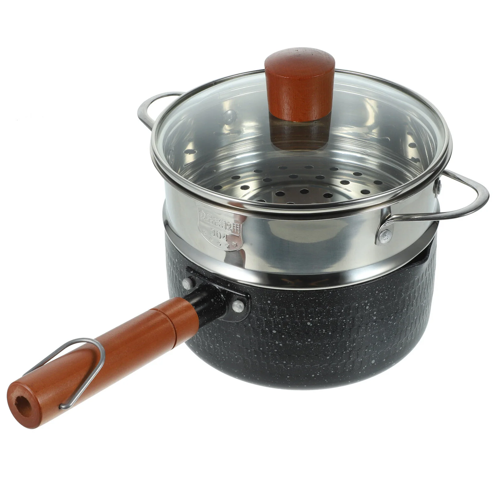 

Small Pan Enamel Sauce Handle Pot Lid Cover Kitchen Aluminum Alloy Pots Child Mini